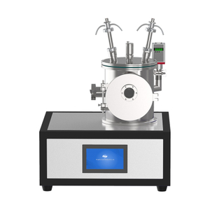 Machine de pulvérisation magnétron à Double cible de bureau, avec système de pompe moléculaire pour le revêtement de plaquettes de verre 